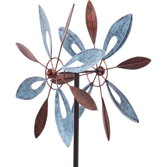 Metal Wind Spinner Copper Flower Duett