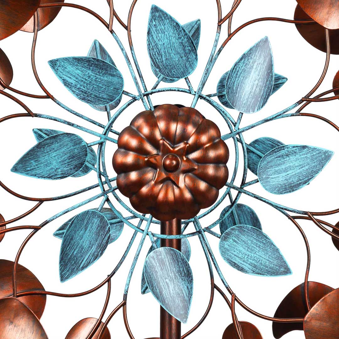 Metal Wind Spinner Copper Leaf Duett