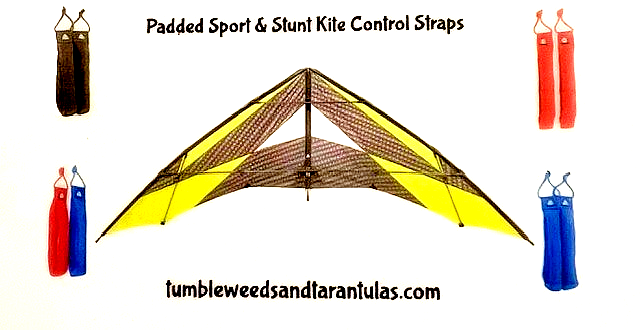 Stunt Sport Kite Control Straps Padded 1-Pair Heavy Duty 9" long 1" thick