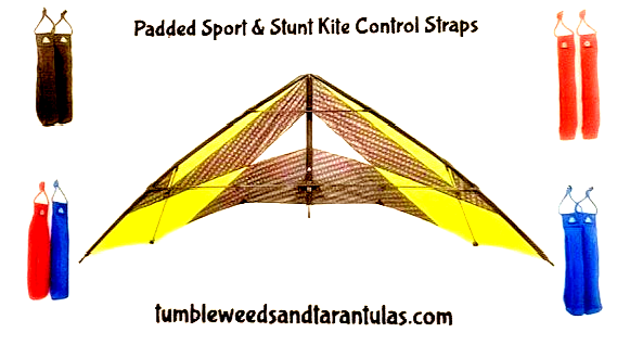 Stunt Sport Kite Control Straps Padded 1-Pair Heavy Duty 9" long 1" thick