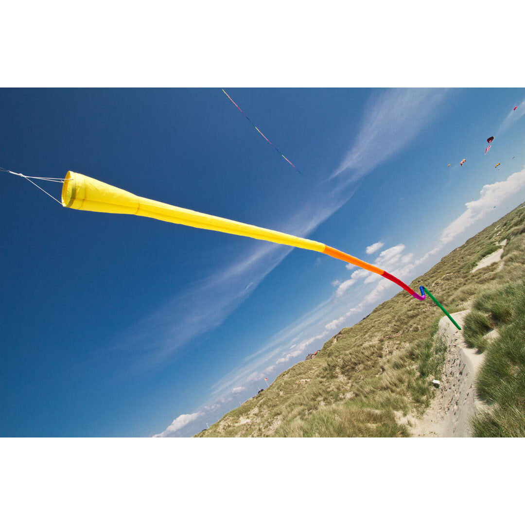 Kite Tube Tail Rainbow HQ 32.8-ft L x 5.9" W + Metal Swivel Hook + Carry Bag