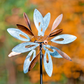 Metal Wind Spinner Copper Flower Duett 48 x 15" + Metal Ground Stake and Pole