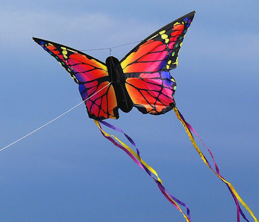 Butterfly Kids Kite Ruby Larger Size + Tails + Line + Spool + Qucik Clip + Bag