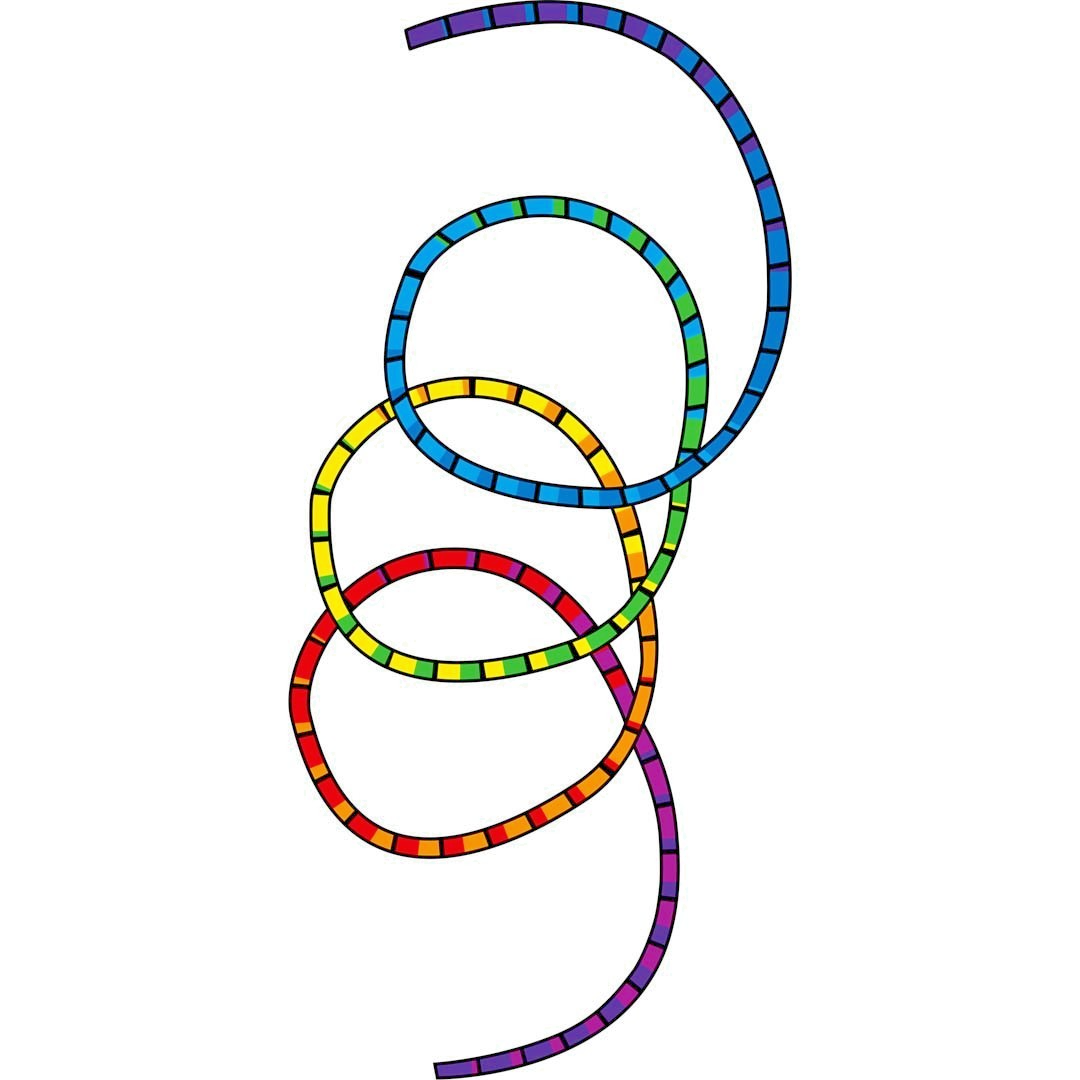 HQ Kite Tube Tail Classic Rainbow 80-ft x 4-inches + Metal Carabina + Bag