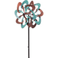 Metal Wind Spinner Copper Swirl Duett 37" x 13" + Metal Ground Stake + Pole