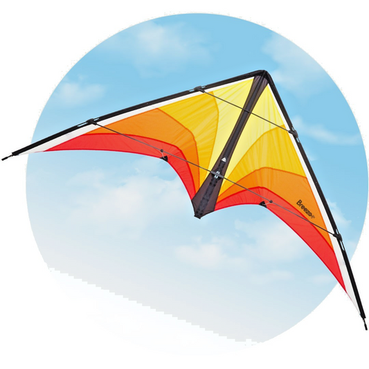 HQ Sport Stunt Kite Breezo Blaze  + Dyneema Lines + Control Straps + Carry Bag
