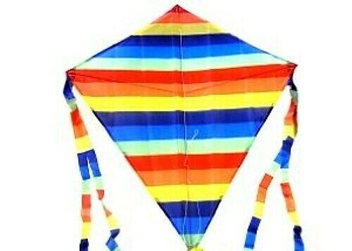 Diamond Kids Kite 37" x  31" RipStop Nylon Material + Line + Tails + Ready 2 Fly