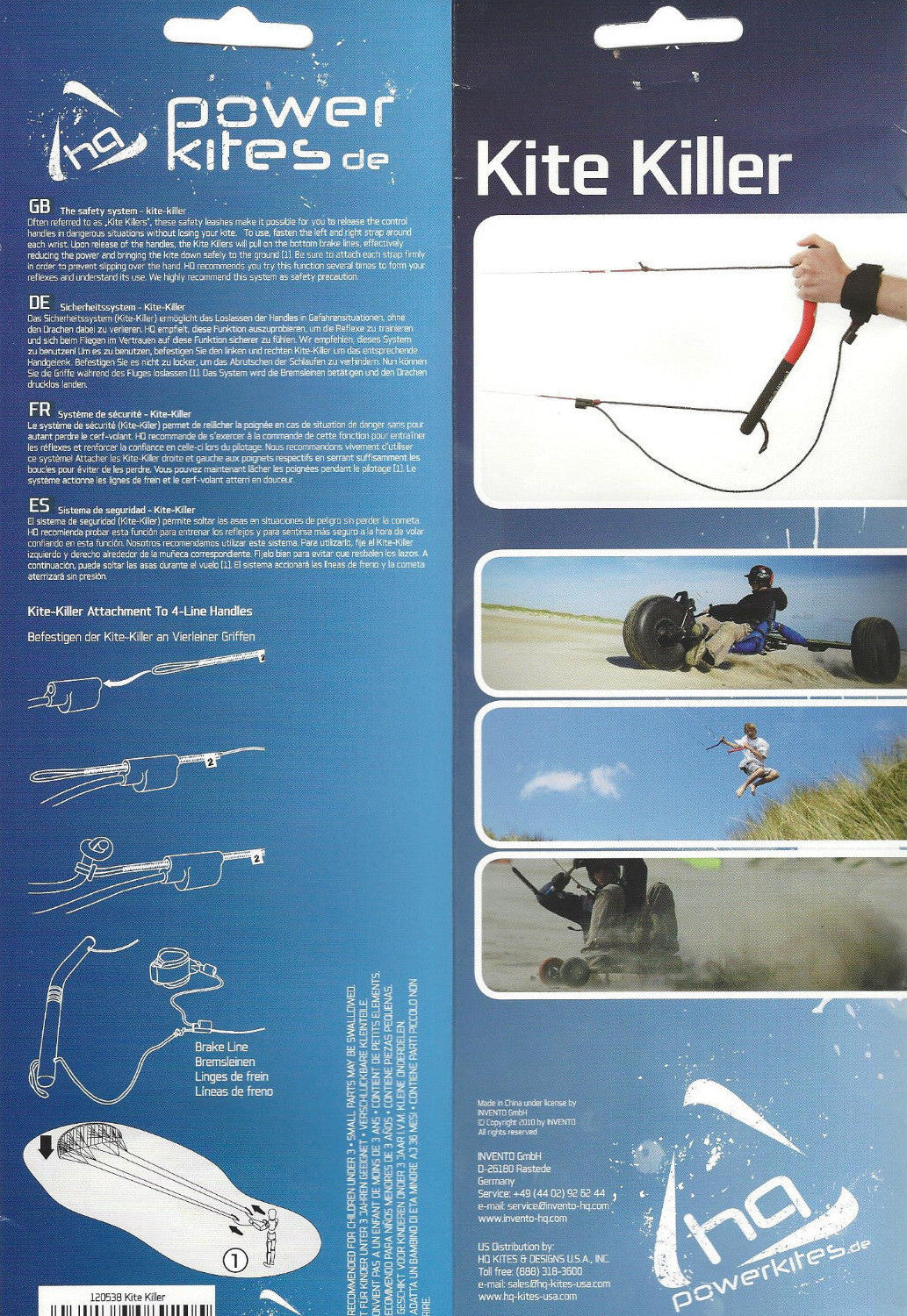 HQ Kite Killer Power Kite Safety System Kiteboarding Accessory Easy Adjustment