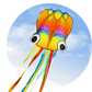 Octopus Kite Rainbow 161" x 28" + Reel + Line + Clip + Carry Bag + By HQ Kites