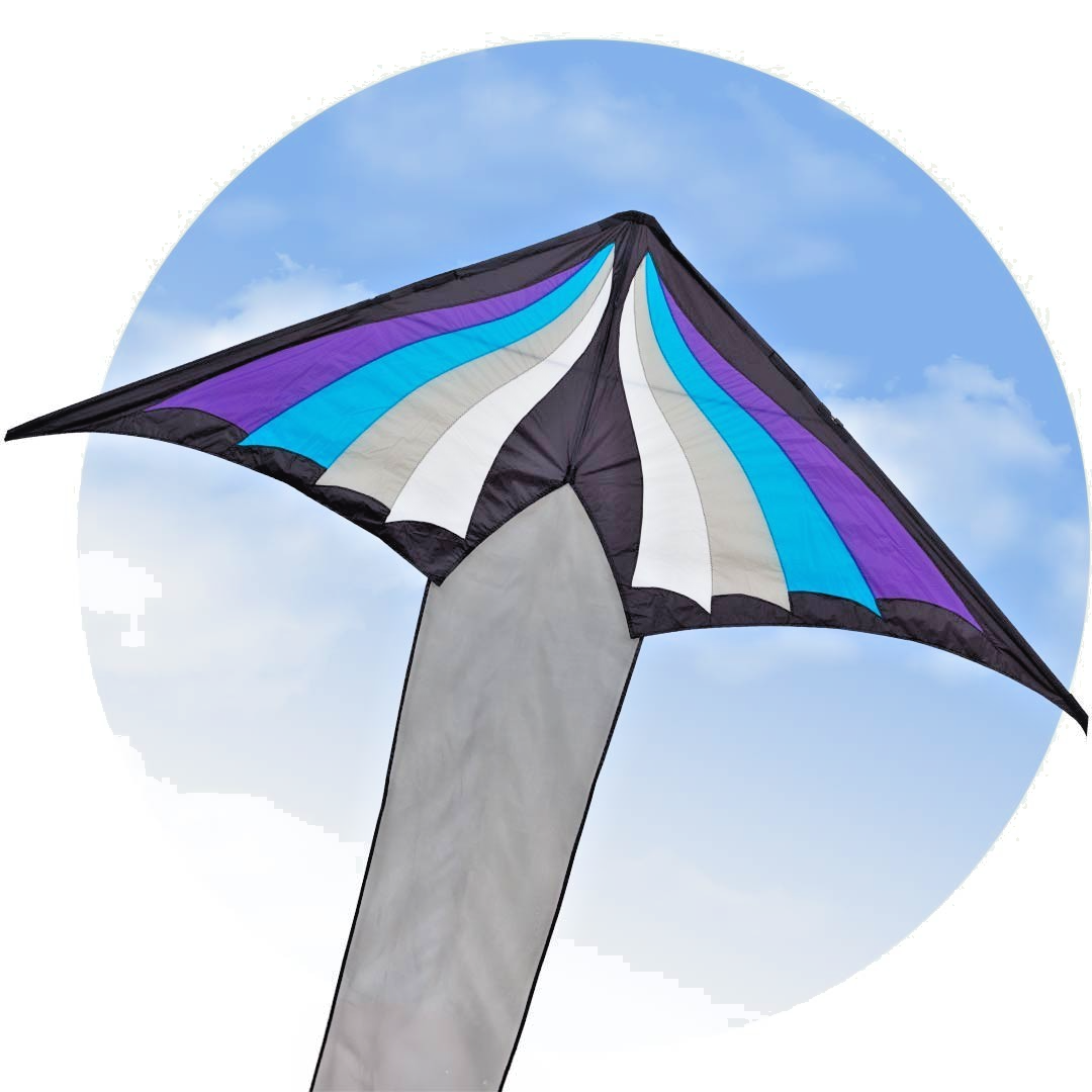 HQ Delta Kite Ice Brasington 2m + Tail + Reel + Line + Quick Clip + Carry Bag
