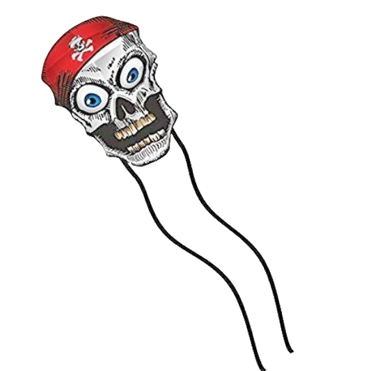 Wiggle Skull Kids Kite + RipStop Nylon + Tails + Line + Handle + Quick Clip