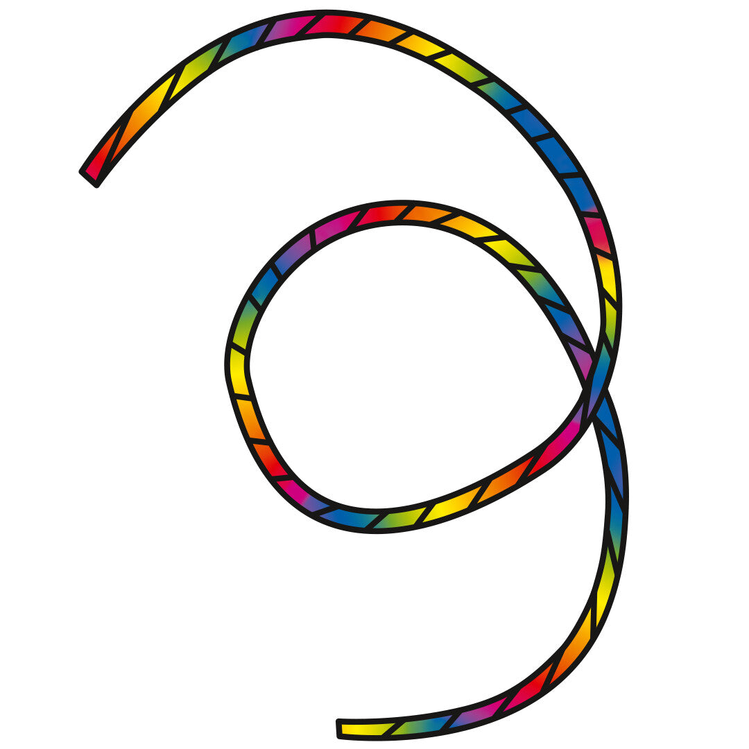 HQ Kite Tube Tail Rainbow Spiral 20-feet x 4-inches + Metal Carabina + Bag