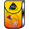HQ Kite Tube Tail Black & White Gradient 20-ft x 4-inches + Bag + Metal Carabina