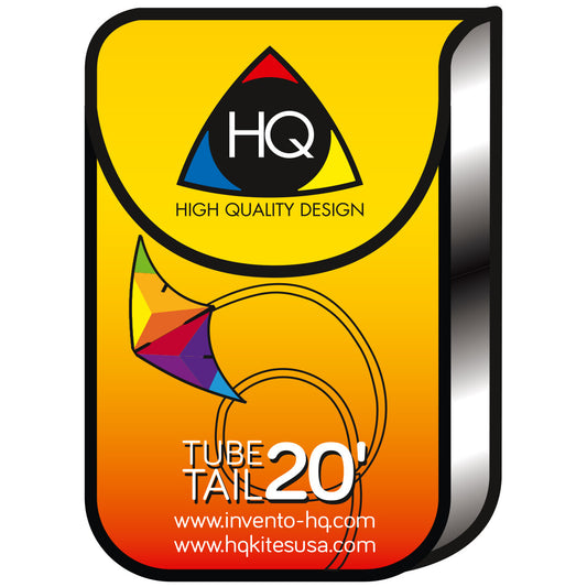 HQ Kite Tube Tail Black & White Gradient 20-ft x 4-inches + Bag + Metal Carabina