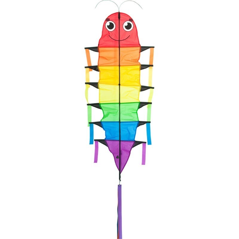 Kids KIte Flapping Willie Worm RipStop Nylon + Tails +  Line + Quick Clip + Bag