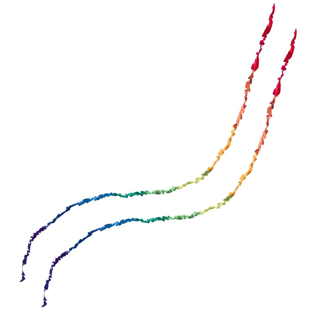 Fuzzy Kite Tail Rainbow  66-ft. Long x 6" wide + 2-Metal Swivel Hooks