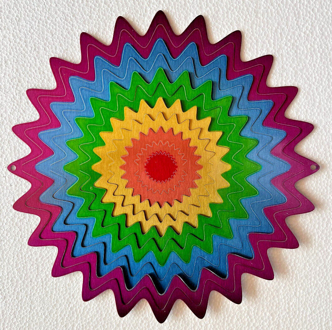 Wind Spinner Rainbow Star + Stainless Steel + Laser Cut + Powder Coated + Swivel