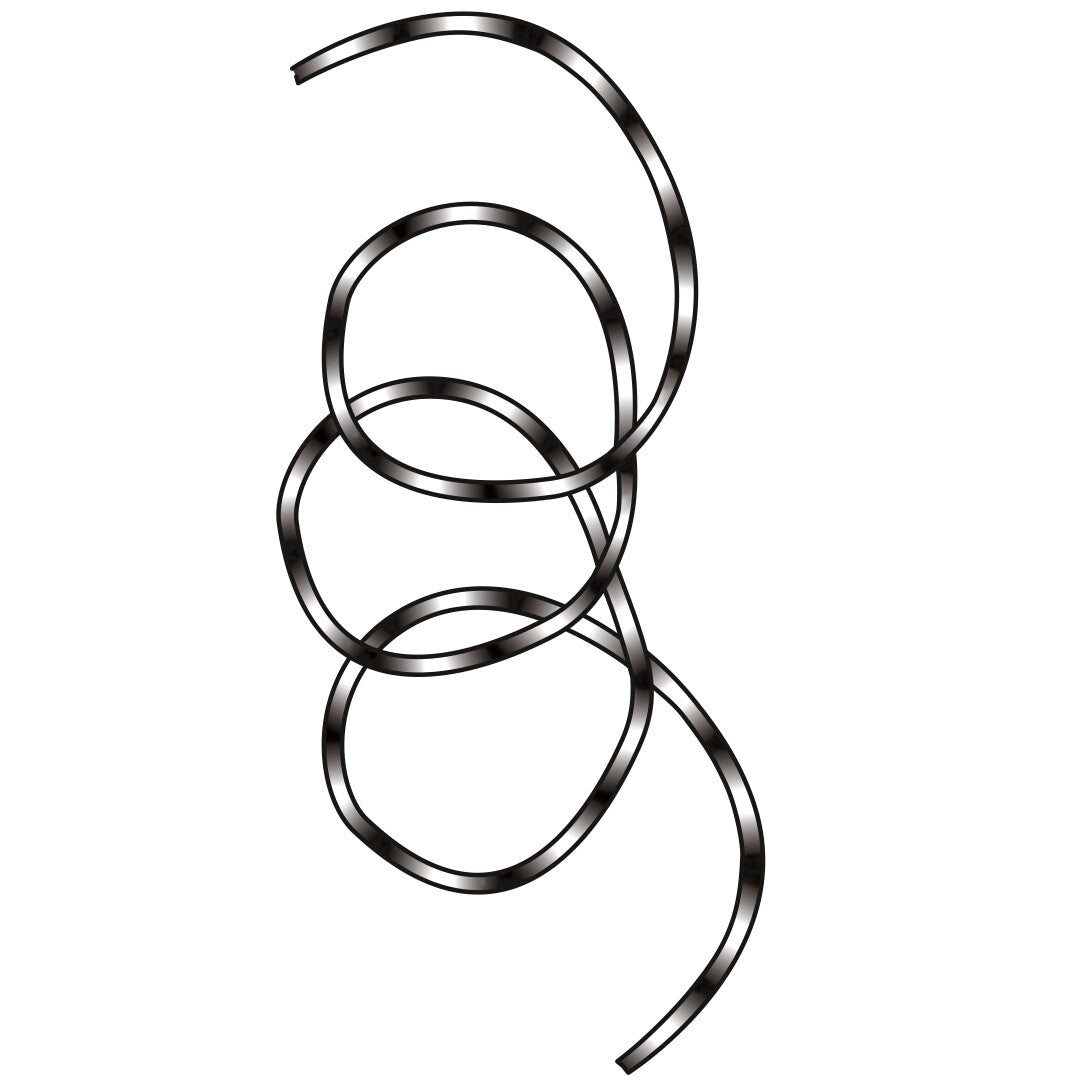 HQ Kite Tube Tail Black & White Gradient 80-ft x 4-inches + Metal Carabina + Bag