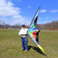 Stunt Kite Dual Line 102"x30" RipStop Nylon + Carbon Wrap Spars  + 2-Lines + Bag