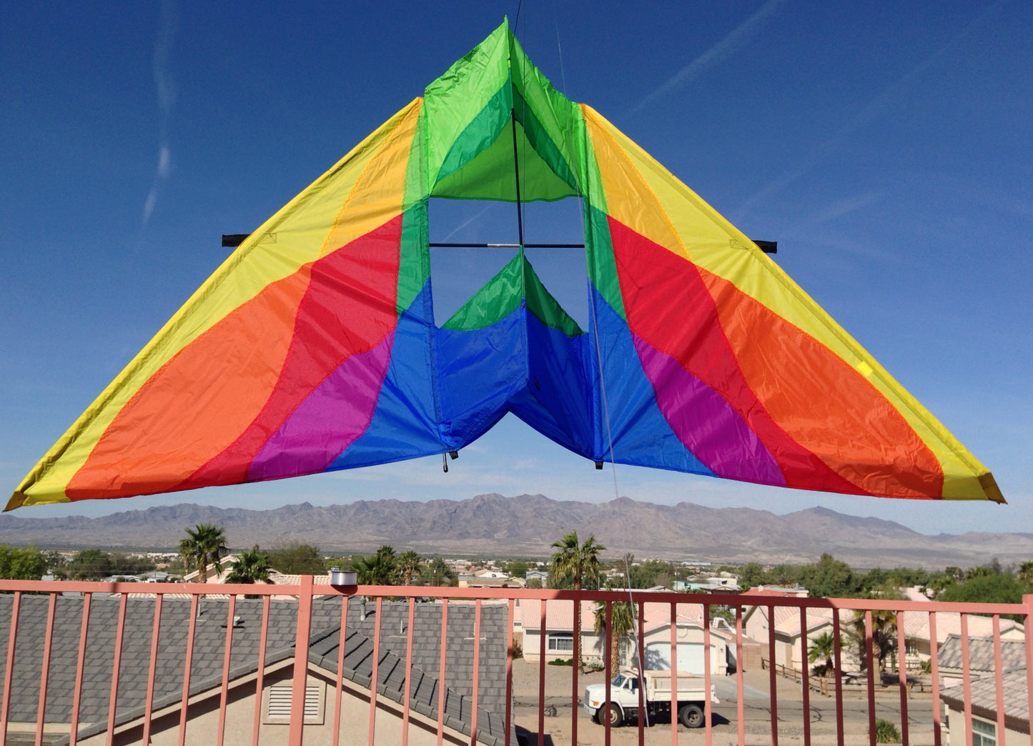 Delta Box Kite Rocky Mountain Delta-Conyne RipStop Nylon + Reel + Line + Swivel