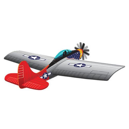 Airplane Kite Air Force Thunderbolt + RipStop + Line + Prop + Tails + Clip