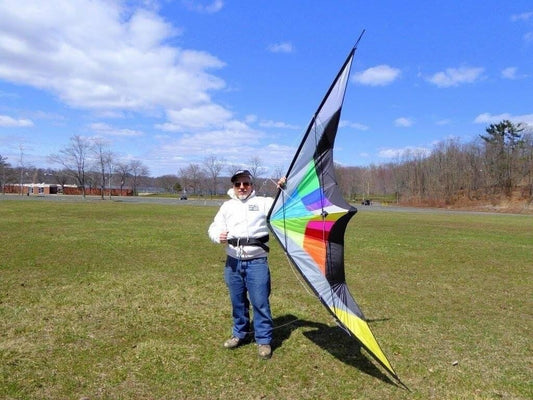 Stunt Kite Dual Line 102" x 30" RipStop Nylon + Fiberglass Spars + 2-Lines + Bag