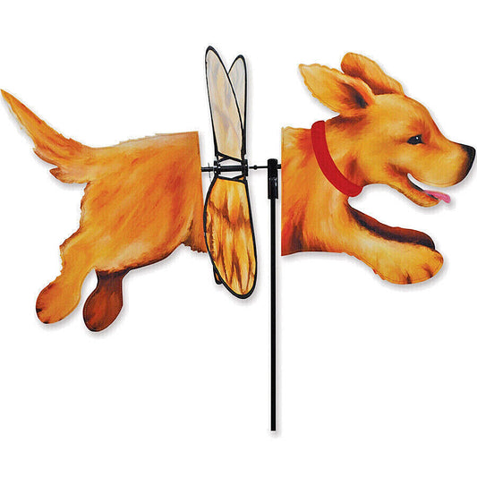 Wind Spinner Golden Retriever Deluxe Size 27.5"x 16" x 18" + Pole + Ground Stake
