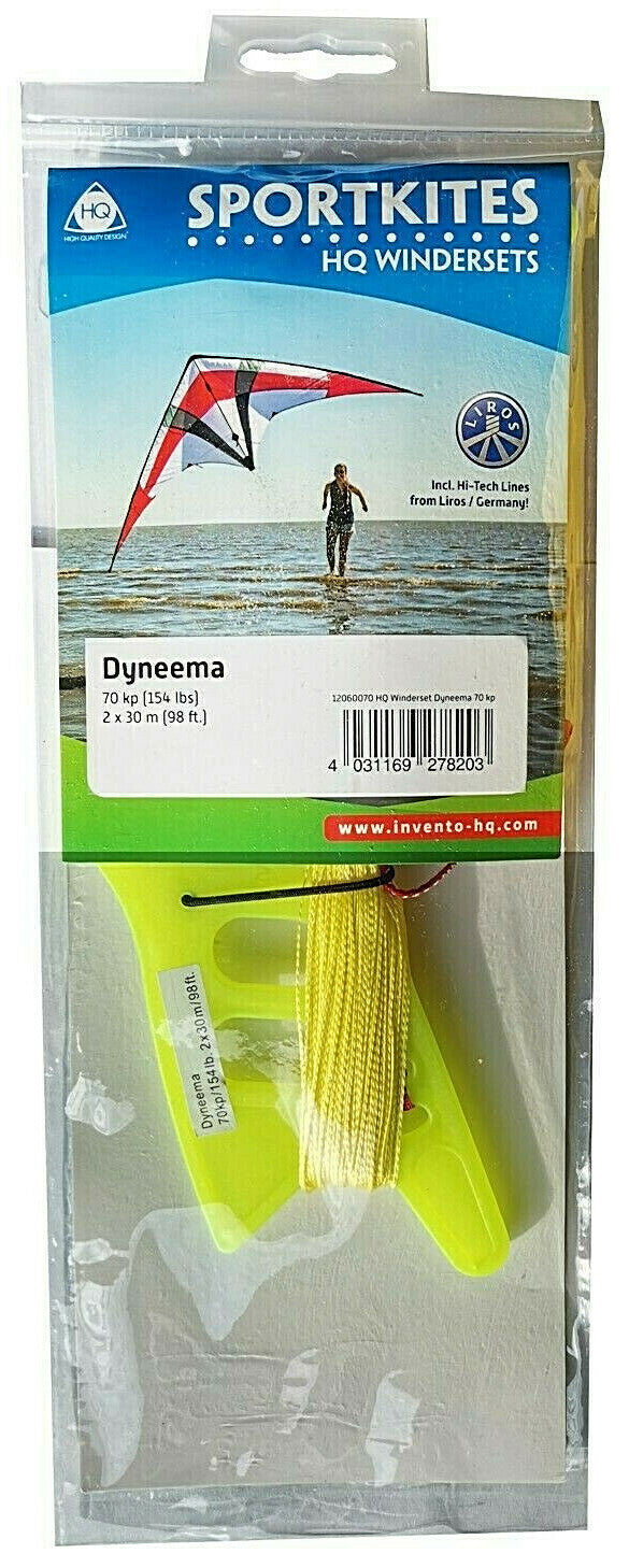 HQ Kite Line Dyneema Winder Set 98-ft. 154-lb-Test Lines + Winder