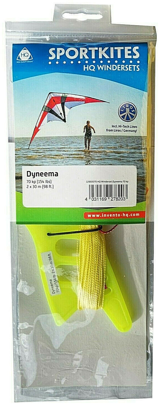 HQ Kite Line Dyneema Winder Set 98-ft. 154-lb-Test Lines + Winder