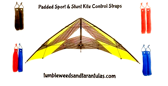 Stunt Sport Kite Control Straps Padded HQ  1-Pair Heavy Duty 9" long 1" thick