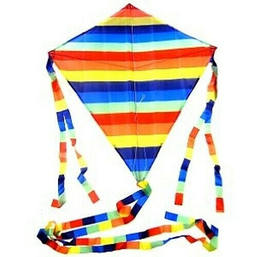 Diamond Kids Kite 37" x  31" RipStop Nylon Material + Line + Tails + Ready 2 Fly