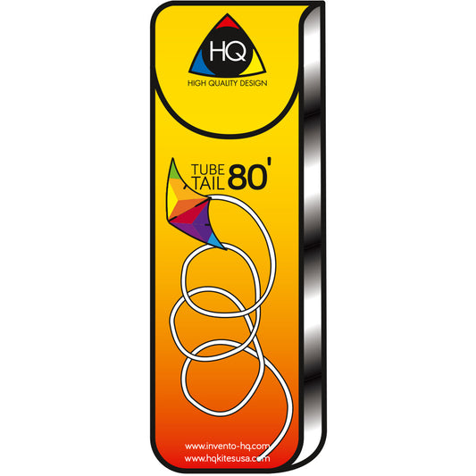 HQ Kite Tube Tail Black & White Gradient 80-ft x 4-inches + Metal Carabina + Bag