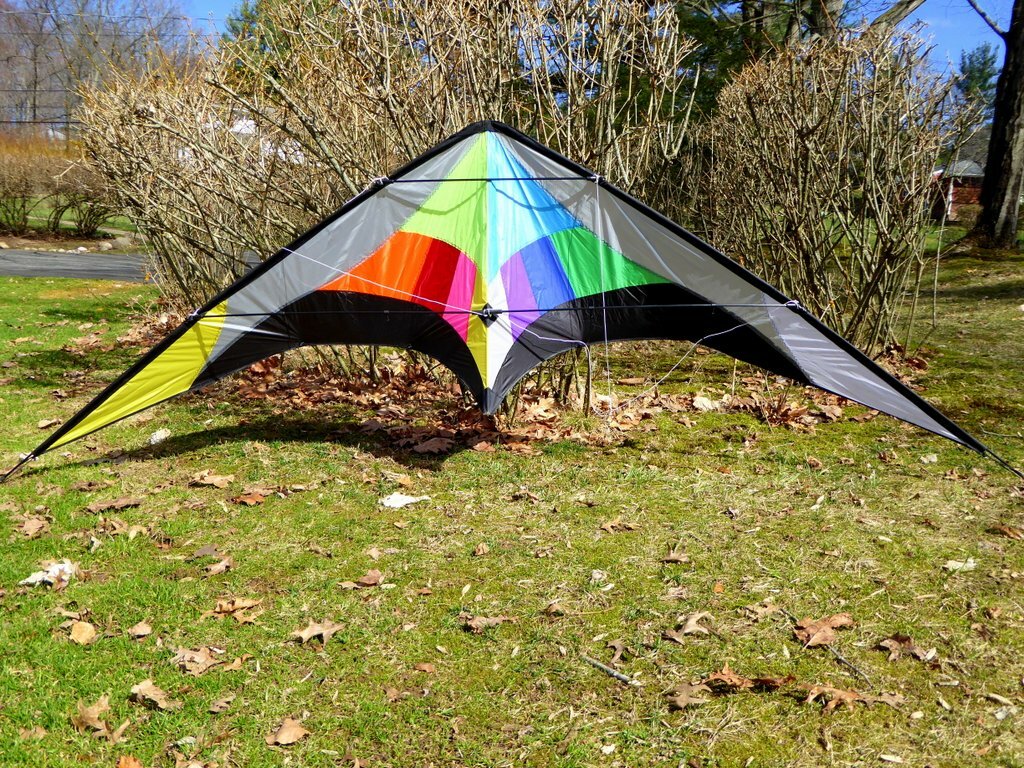 Stunt Kite Dual Line 102"x30" RipStop Nylon + Carbon Wrap Spars  + 2-Lines + Bag