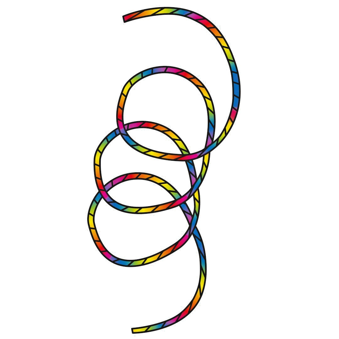 HQ Kite Tube Tail Rainbow Spiral 80-ft x 4-inches + Metal Carabina + Bag