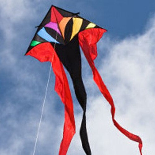 HQ Flowtail Delta Kite 600 Rainbow  + Tails + Reel + Line + Quick Clip + Bag
