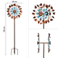 Metal Wind Spinner Copper Leaf Duett 60" x 16" + Metal Ground Stake + Metal Pole