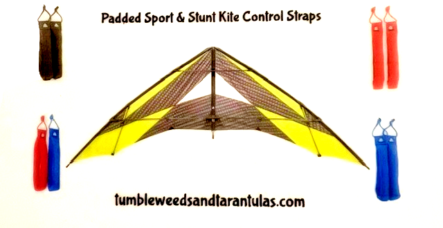 Stunt Sport Kite Control Straps Padded 1-Pair Heavy Duty 9" long 1" thick
